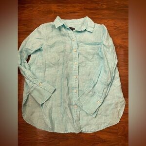 Talbots Linen Button Up Shirt Size MP
